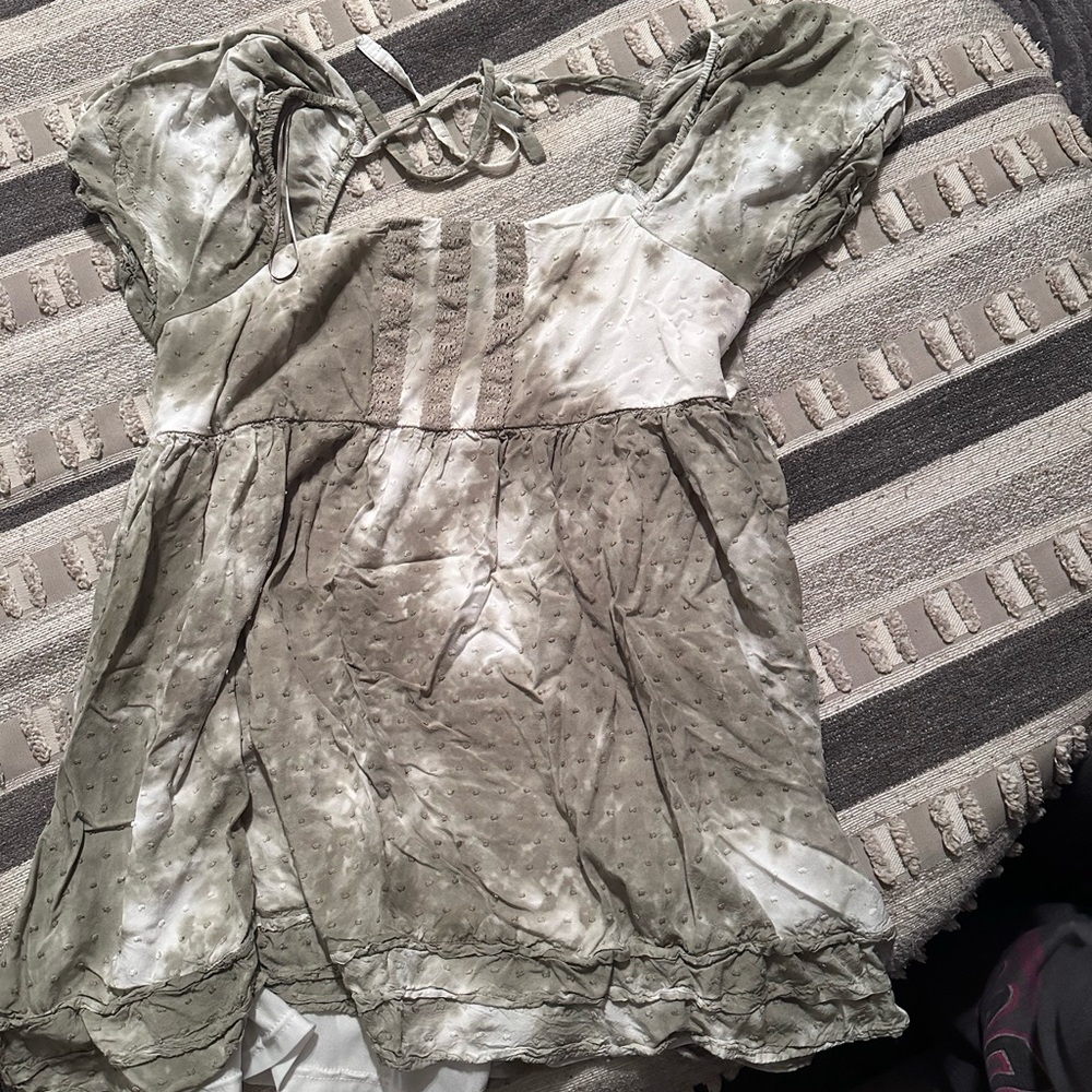 Blu Pepper Sage and Cream Blouse